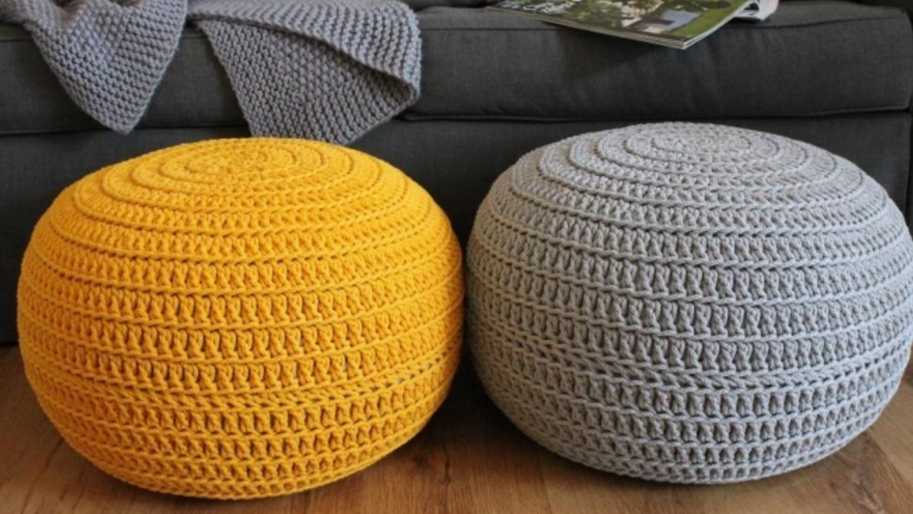 Puff tejido Amarillo