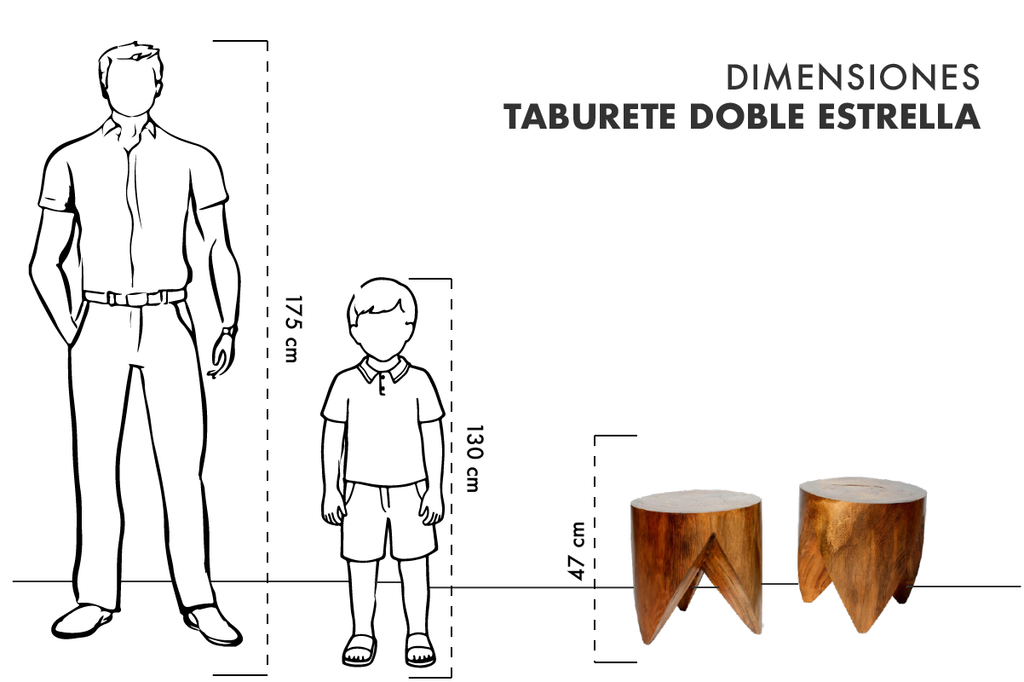 Taburete Doble Estrella