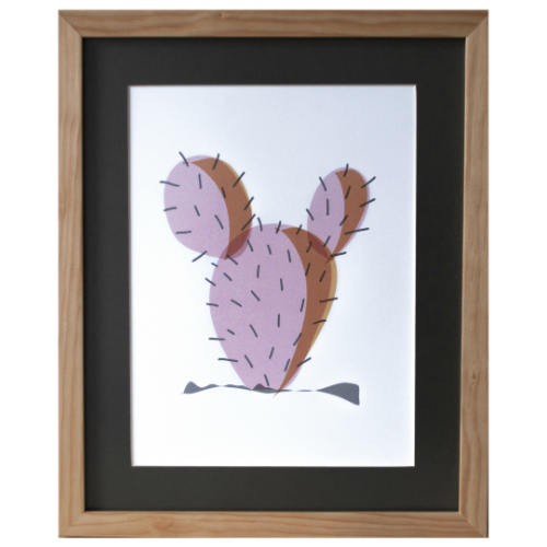 Cuadro Cactus rosa en sombra - Ornametría