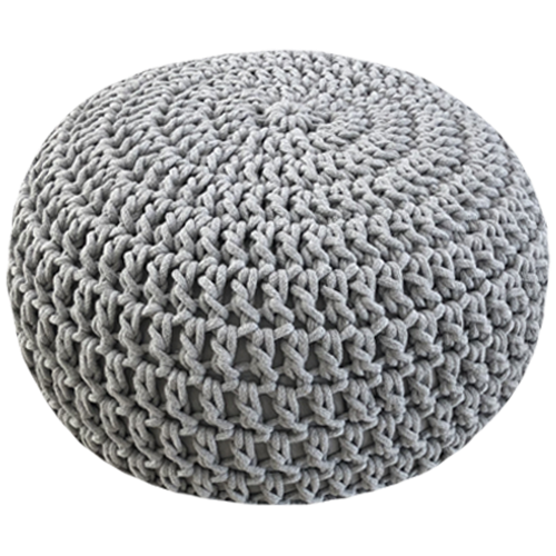 Puff tejido Gris Claro