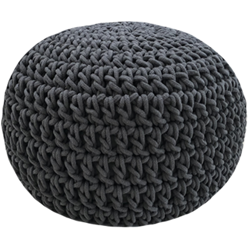 Puff tejido Gris Obscuro - Ornametría