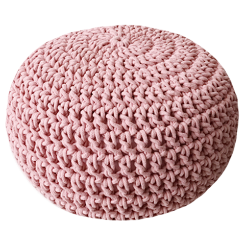 Puff tejido Rosa Pálido