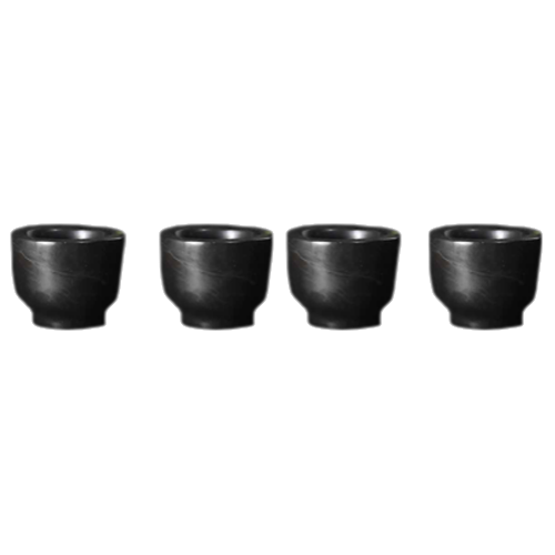 Set de 4 mezcaleros Holbox de mármol negro