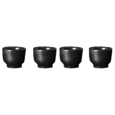 Tabla Veracruz de mármol negro con patas de madera Tzalam