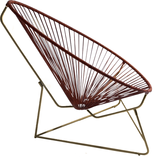 Silla Clásica cromo latón con piel SA CLC002