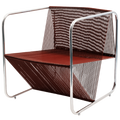 Silla Kubo cromo plata con piel SA K004