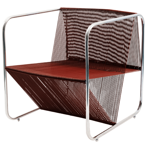 Silla Kubo cromo plata con piel SA K004