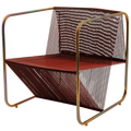 Silla Kubo cromo tornasol con piel SA K006