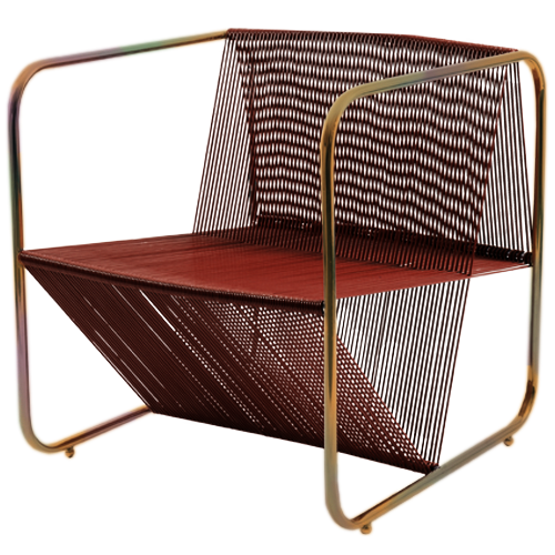 Silla Kubo cromo tornasol con piel SA K006