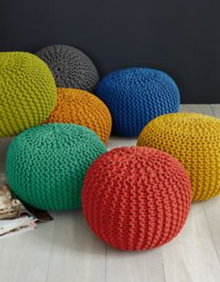 Puff tejido Gris Obscuro - Ornametría